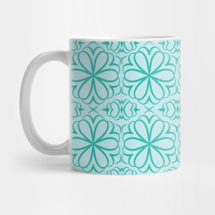 Victorian Floral Pattern Turquoise Mug